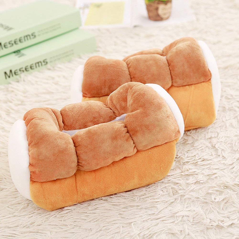 Soft Plush Tissue Box Cover - Funny Cute Yellow Toast Bread Design for Car, Home & Office | Decorative & Functional Tissue Holder for Living Room, Bedroom & Workspace