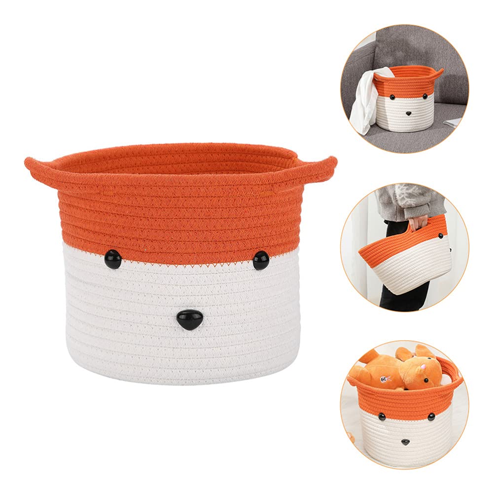 Cabilock 1-Piece Woven Cotton Rope Storage Basket - Laundry Hamper & Clothes Organizer for Bedroom, Bathroom, Nursery - Decorative Storage Bin for Towels, Toys, Blankets (Natural Fiber, Handmade)