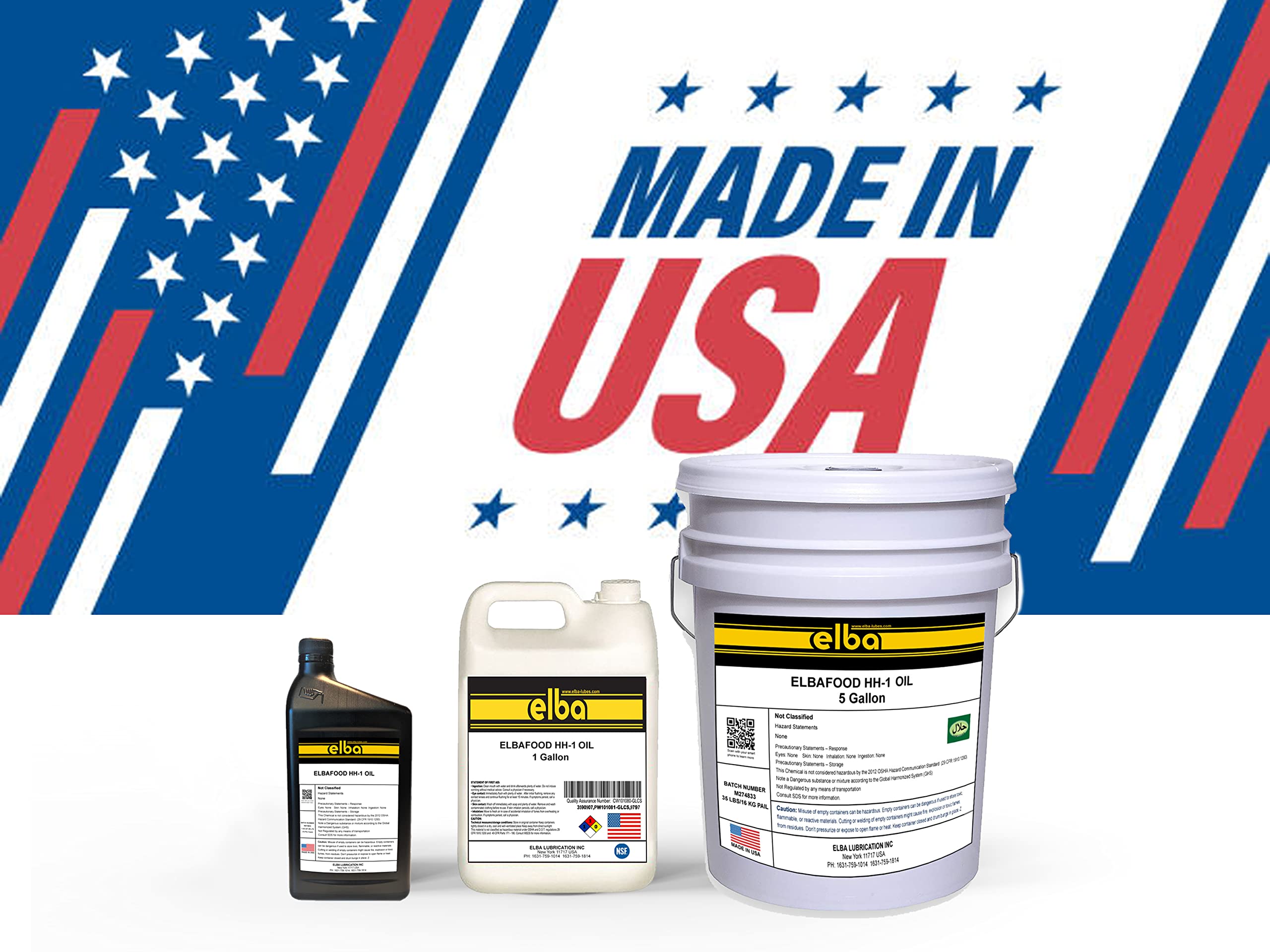 Premium Food Grade Hydraulic Oil 68 | NSF H1 Certified Fully Synthetic Blend | Kosher & Halal Approved Industrial Hydraulic Fluid | 5 Gallon Pail | USA Made | Ideal for Food Processing Equipment, Packaging Machinery & Industrial Hydraulic Systems | Comparable to LUBRIPLATE, Petro-Canada & Kluber
