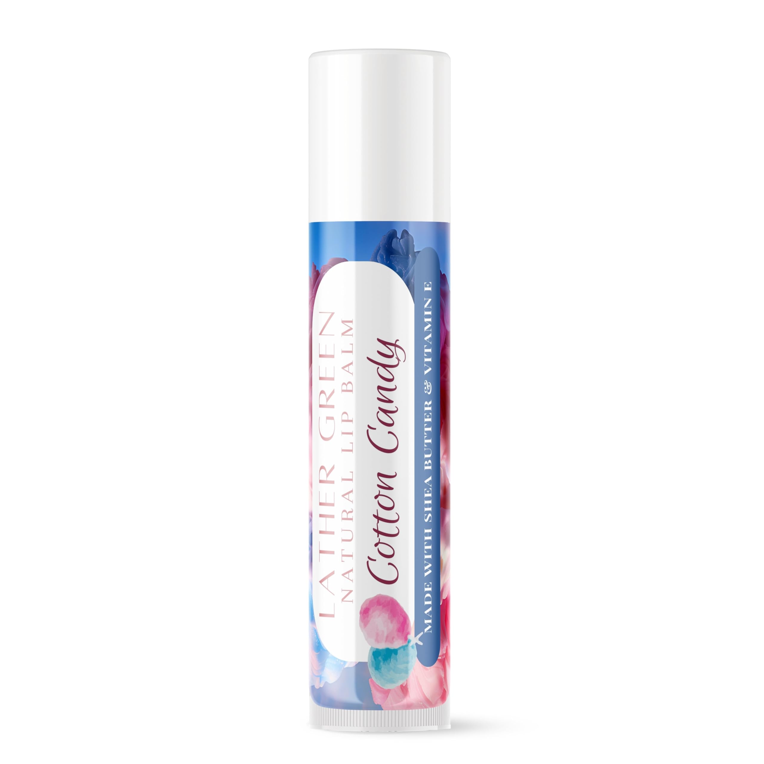 Organic Cotton Candy Flavored Lip Balm Pack of 5 - Moisturizing & Nourishing Lip Care for Dry Lips - Perfect for Winter, Travel & Daily Use