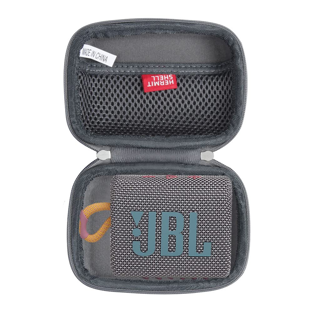 JBL Go 3 Hard Travel Case - Protective Cover for JBL Go 3 & Go 3 Eco Bluetooth Speaker (Gray) | Waterproof & Shockproof Design for Outdoor, Travel & Daily Use