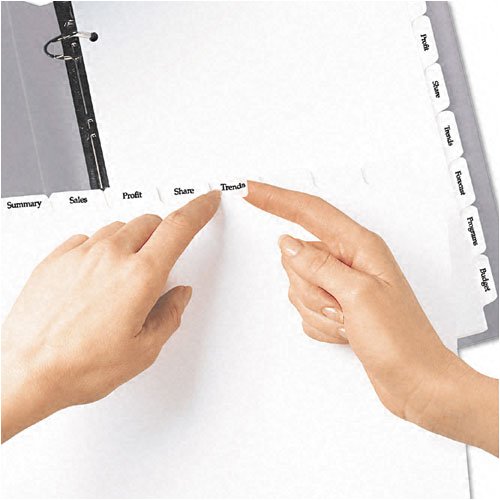 Avery Clear Label Punched Dividers, 8-Tab Letter Size, White - 2 Packs (16 Total) for Office Organization & Filing Systems