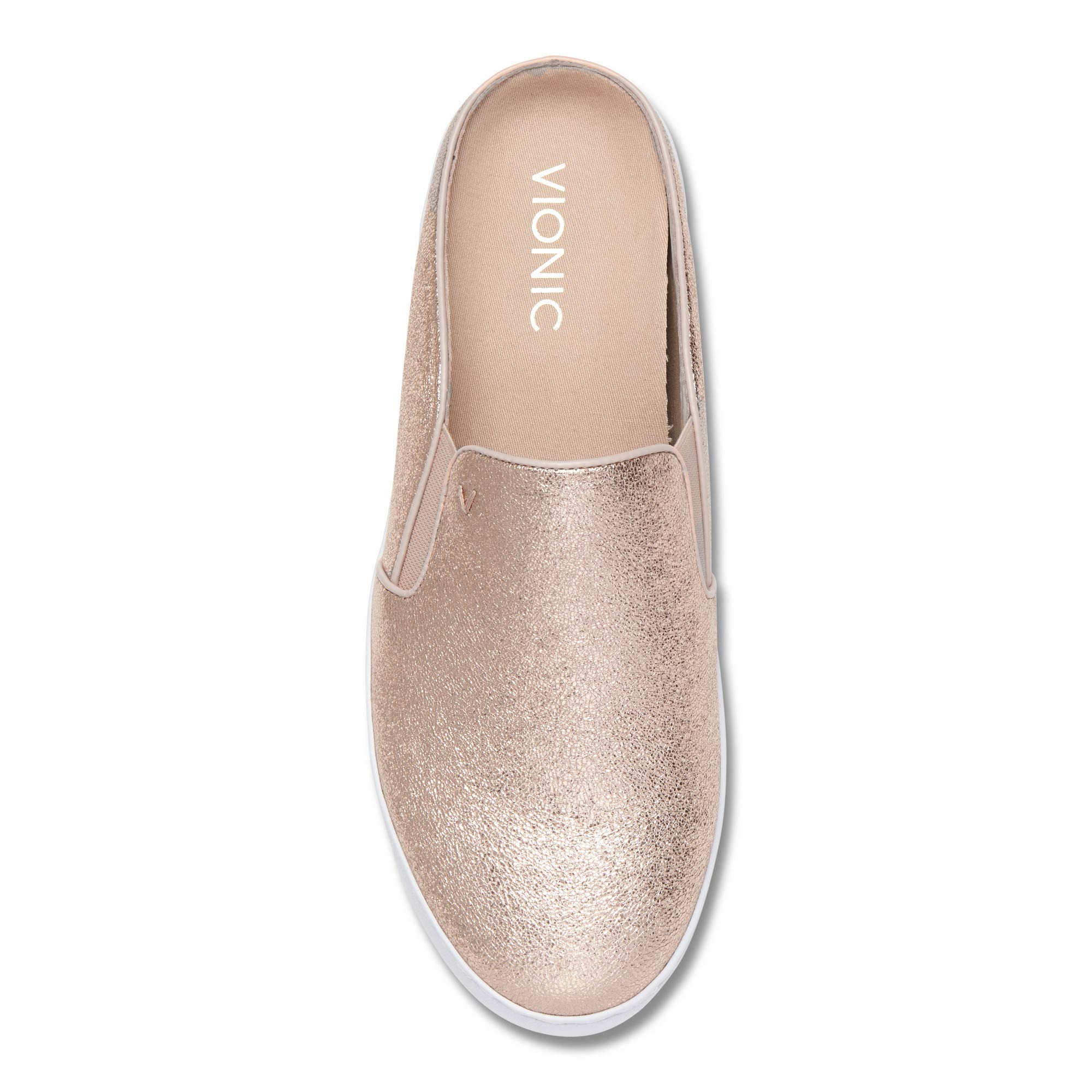 Vionic Women's Dakota Bronze Slip-On Loafers - Comfortable Orthotic Support Shoes for Work, Travel & Everyday Wear