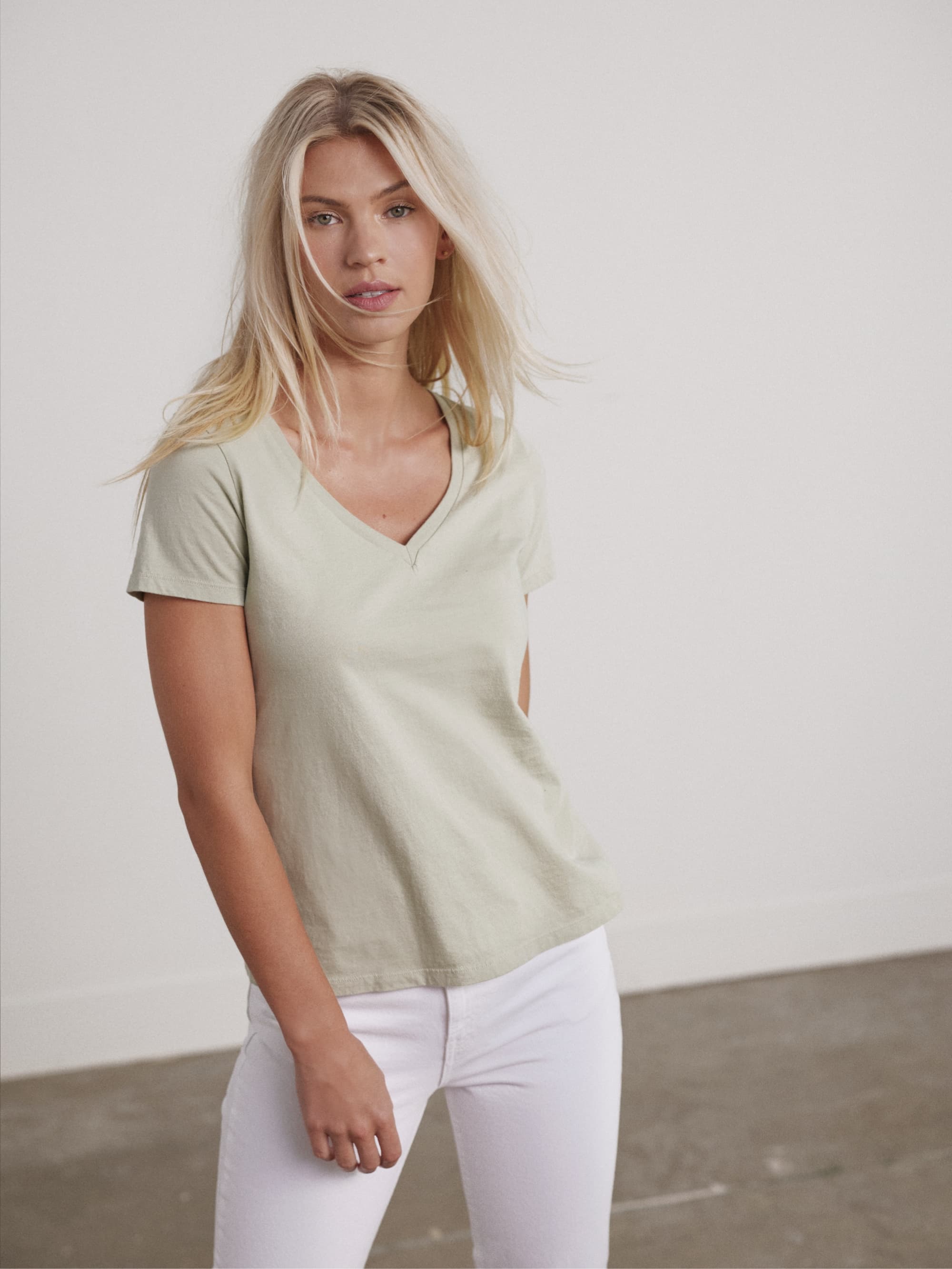 Organic V-Neck T-Shirt for Women - Soft Cotton Eco-Friendly Tee - Perfect for Casual Wear, Yoga & Everyday Comfort