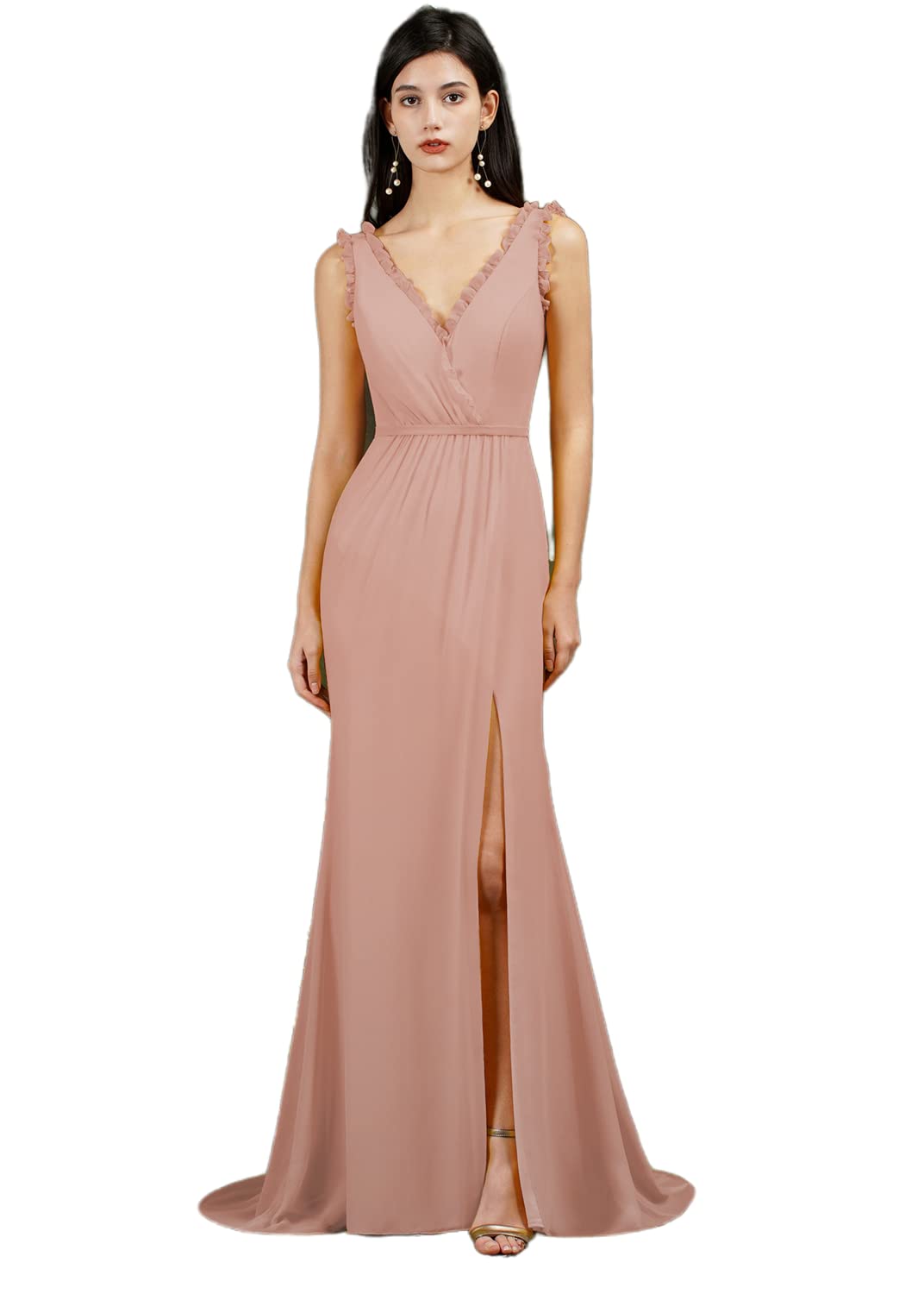 Elegant Off-the-Shoulder A-Line Pleated Chiffon Bridesmaid Dress for Weddings & Formal Evenings | Women's Special Occasion Gown for Bridal Party, Prom & Cocktail Events