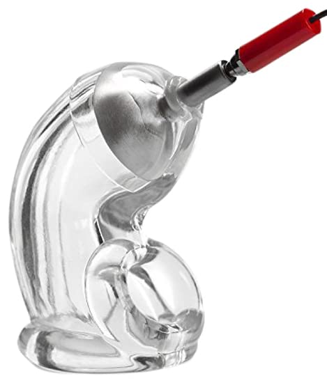 Premium Clear CBT Electro Sex E-Stim Chastity Device for Bondage & BDSM Play - Perfect for Couples, Solo Exploration & Sensory Enhancement