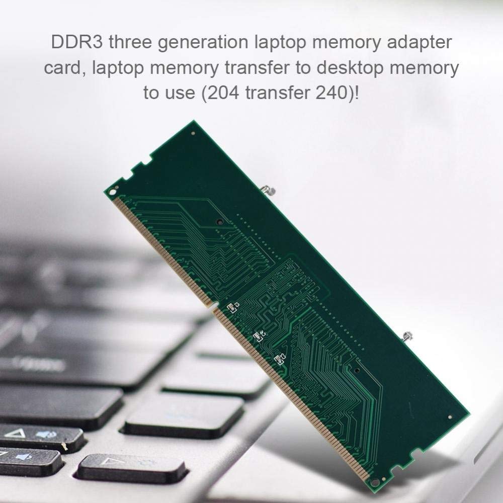 Yoidesu 8GB DDR3 Laptop to Desktop Memory Adapter - SO-DIMM 204 Pin to 240 Pin RAM Converter - Green Color - Compatible with Laptop & Desktop PCs - Perfect for Memory Upgrades & System Enhancements