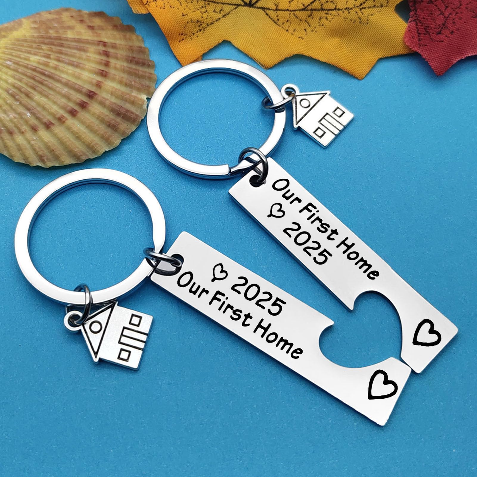 Our First Home 2025 Keychain Set - Housewarming Gift for New Homeowners, Couples & Friends - New House Keychain Gift for Family - Perfect for Housewarming Parties & New Home Celebrations
