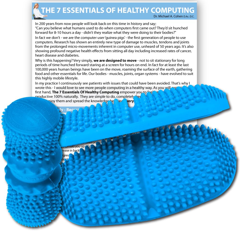 Heatable Computer Survival Kit - FSA Eligible Deep Tissue Massage Roller & Pad Set for Myofascial Release | AcuPad & AcuBack for Muscle Recovery & Pain Relief | Perfect for Office Workers, Athletes & Post-Workout Recovery