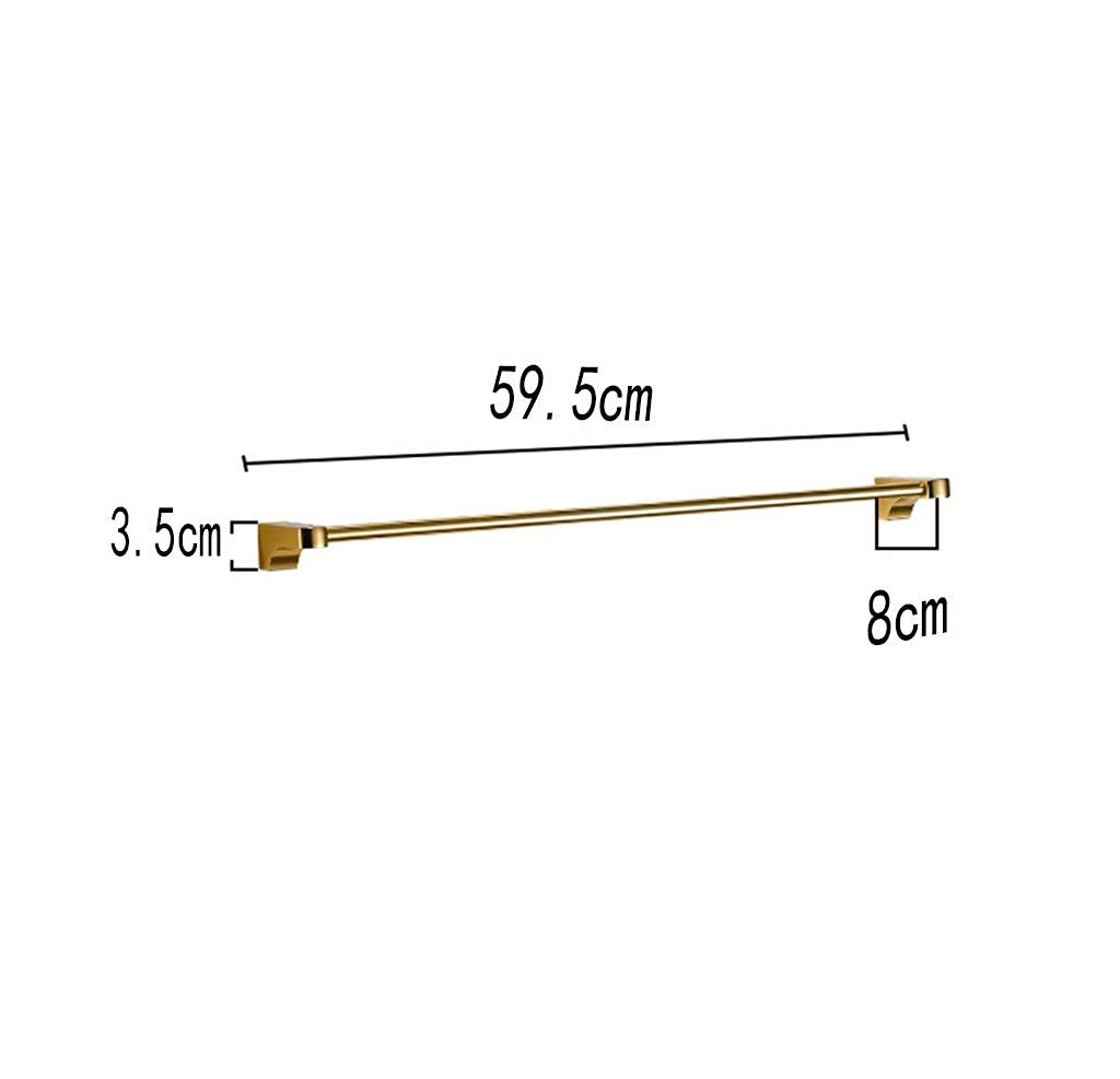 Stainless Steel Wall Mounted Towel Bar - Space Saving Bathroom Towel Rack Holder with Golden Finish | Perfect for Small Bathrooms, Showers & Spa Areas