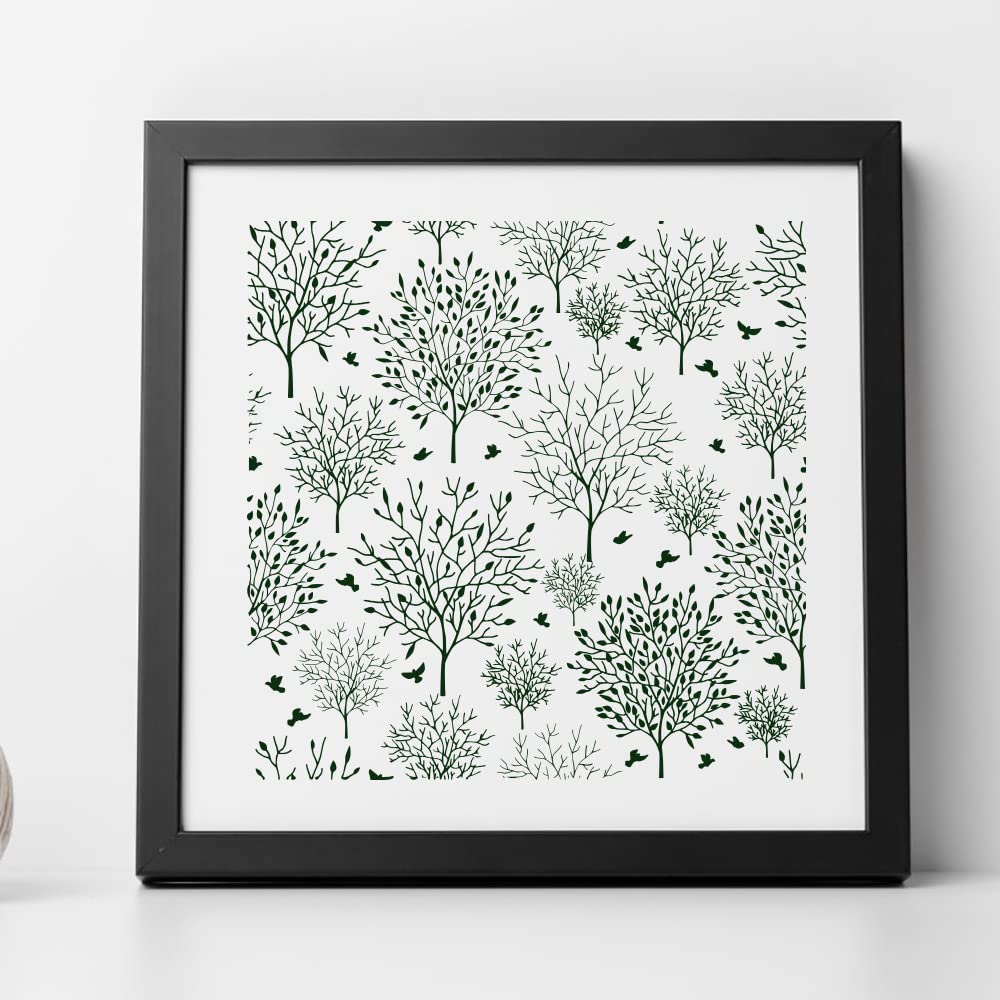 Spring Tree Background Clear Stamps for Card Making | Winter Bird Tree Transparent Rubber Stamps | DIY Scrapbook & Bullet Journal Decorations | Handmade Crafts & Notebook Embellishments | Perfect for Greeting Cards, Journals, and Scrapbooking Projects