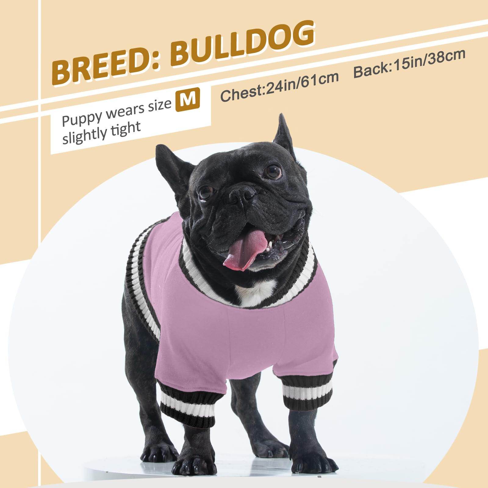 FUAMEY Warm Fleece Dog Pullover Sweatshirt - Soft Winter Pet Sweater for Small & Medium Dogs | Cozy Puppy Outfit for Boys & Girls in Lavender (Perfect for Cold Weather Walks & Indoor Comfort)