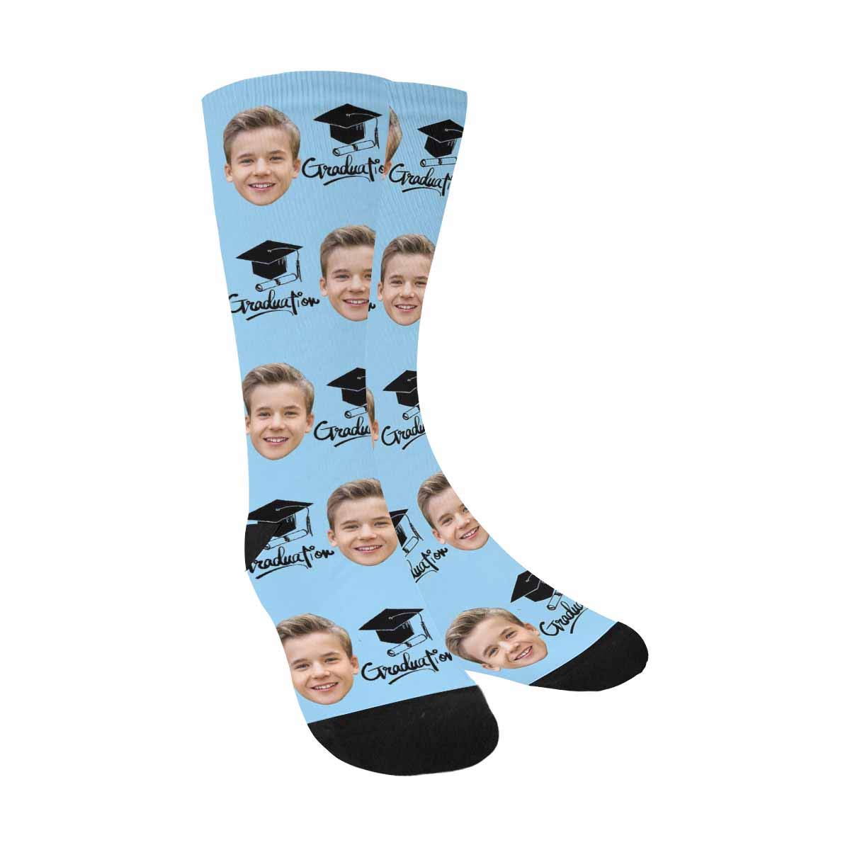 Custom Photo Socks for Graduation - Personalized Face Socks for Men, Women, Boys & Girls - Unique Graduation Gifts for Friends & Family - Perfect for Graduation Parties, School Events & Memorable Keepsakes