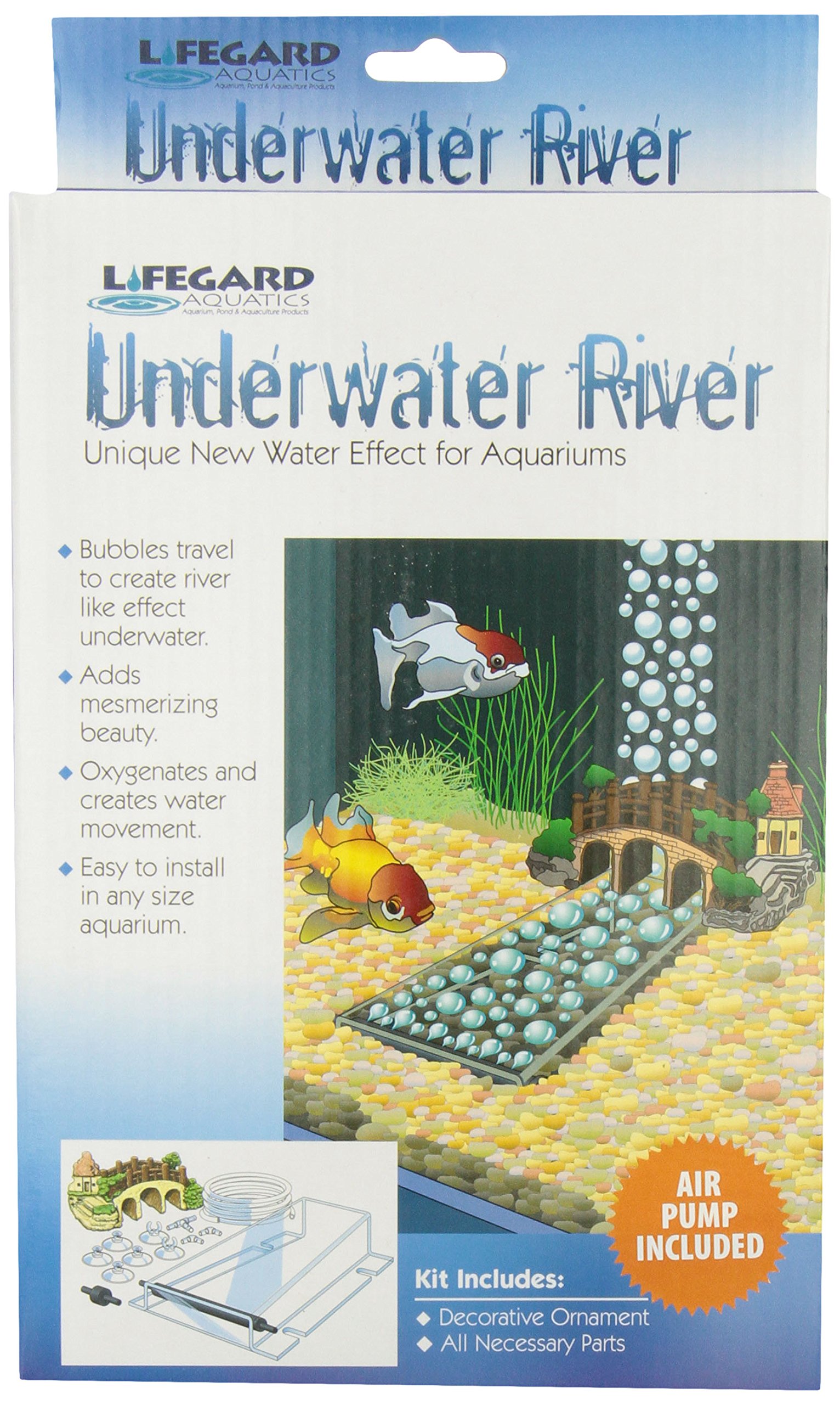Portable Underwater River Aquarium Air Pump for Fish Tank - Medium Size with Adjustable Flow for Home, Office & Aquarium Decor