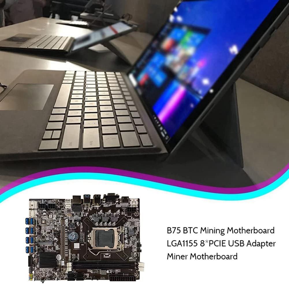 Cusstally 2x B75 ETH 8XPCIE Mining Motherboard with USB, Intel G1620 Processor, Thermal Grease & Pad, SATA & Switch Cables - Perfect for Cryptocurrency Mining Rigs & DIY PC Builds