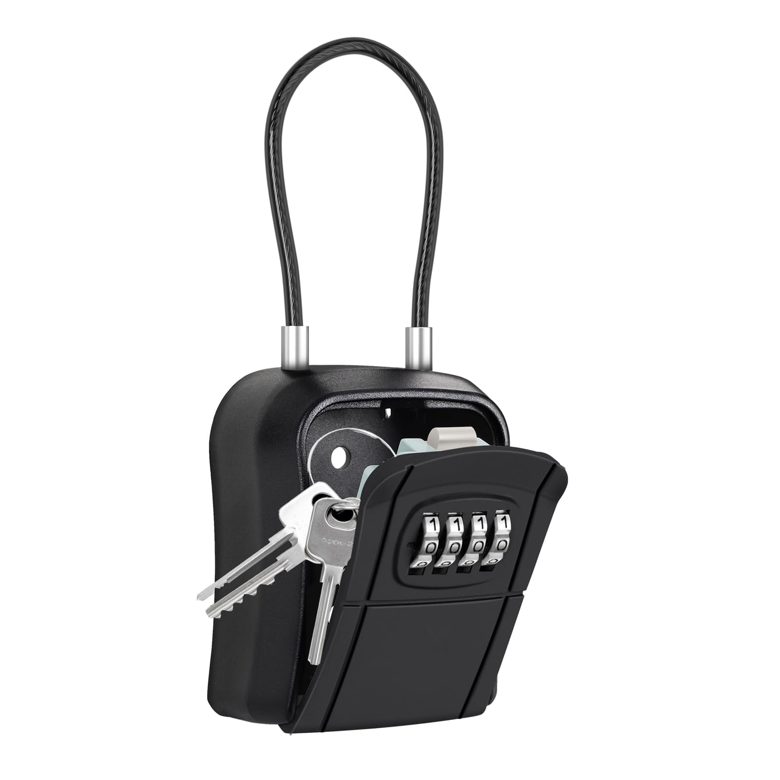 Portable Key Lock Box - Secure Key Holder Safe for House, Garage, Garden & Store | Indoor & Outdoor Use | Black (1 Pack) | Perfect for Vacation Home Access, Spare Key Storage & Property Management