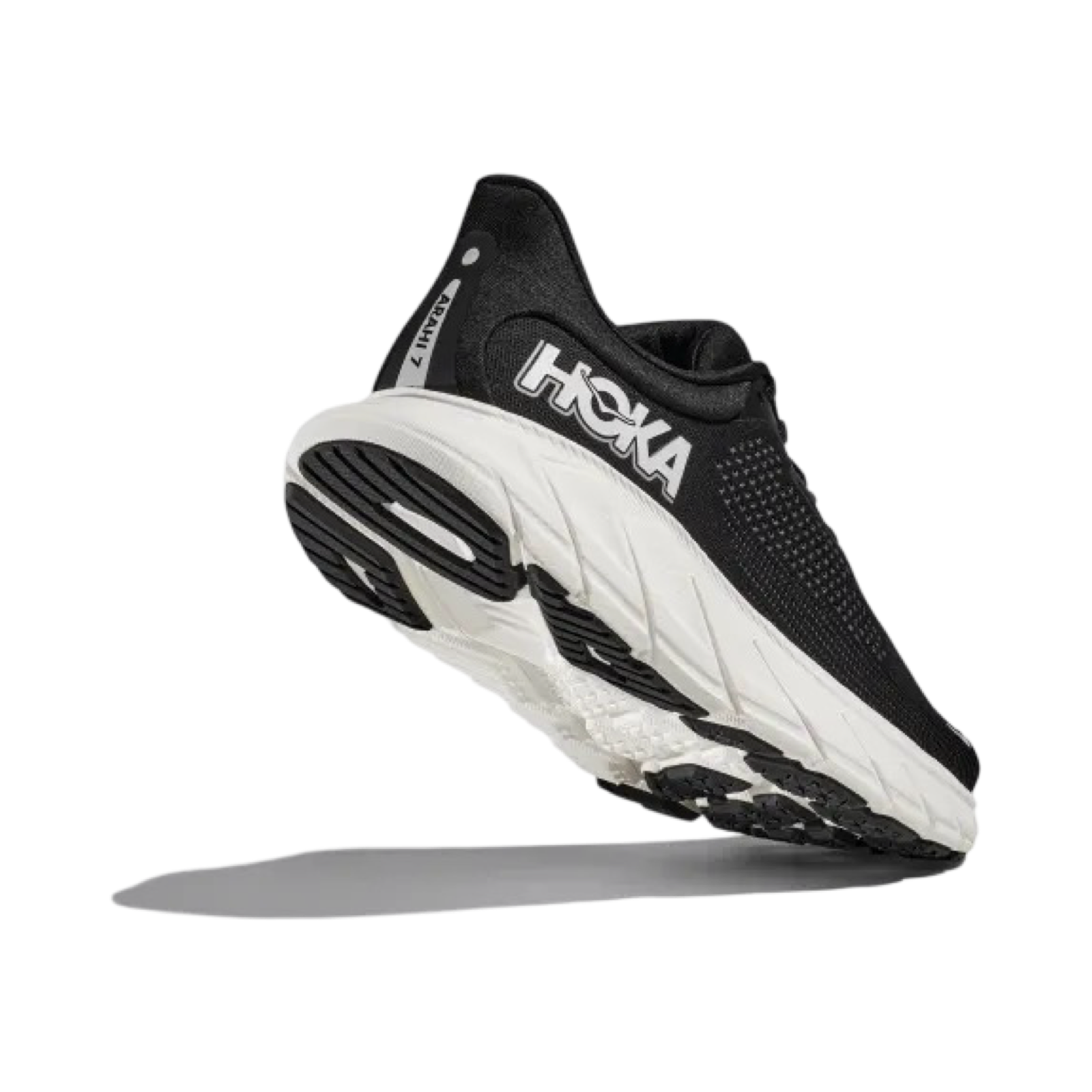 Hoka Arahi 7 Men's Running Shoes - D Width Stability Sneakers in Black & White for Road Running & Walking