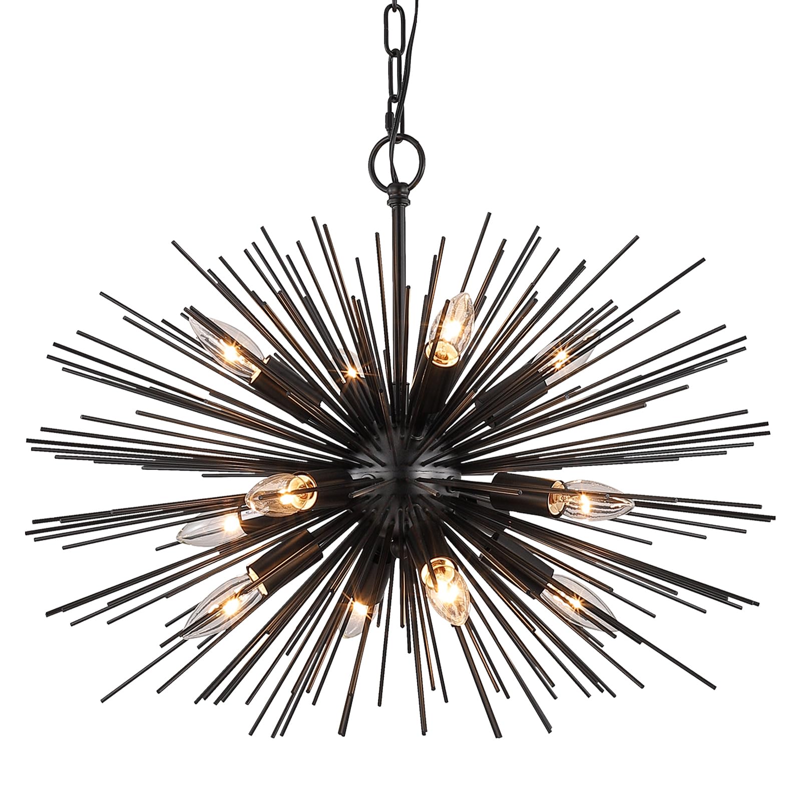 12-Light Black Sputnik Chandelier | 24