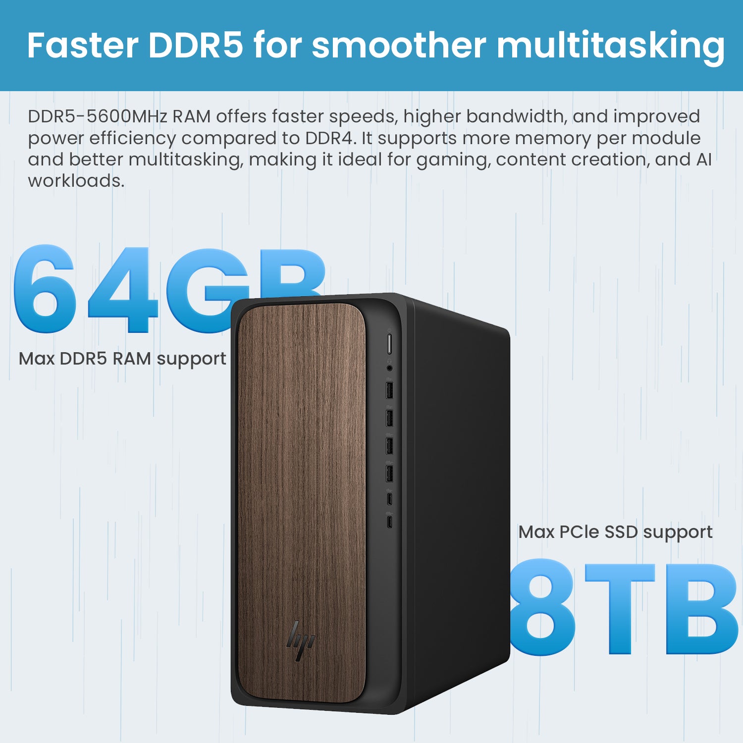 HP OmniDesk Tower Desktop Computer - Intel Core Ultra 7 Processor, 8GB RAM, 512GB SSD, Intel Graphics, Windows 11 Home (Black) - Perfect for Home Office, Business & Gaming