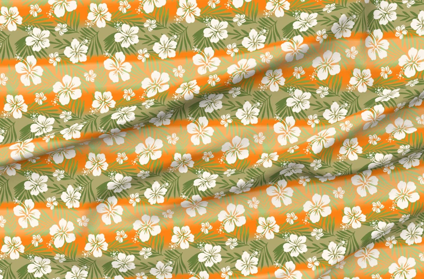 Hawaiian Tie Dye Tropical Hibiscus Floral Retro Beach Fabric by Spoonflower - Soft Minky Fabric by The Yard for Sewing, Baby Blankets, Quilt Backing & Plush Toys - Perfect for DIY Crafts, Home Decor & Tropical Themed Projects