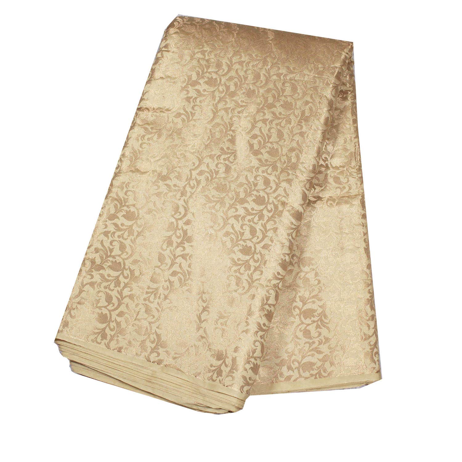 Elegant Brocade Art Silk Beige Fabric - Premium Wedding Lehenga Skirt Material, Solid Pattern Textile for Sewing, Crafting & Home Decor (Sold by The Yard) | Perfect for Bridal Wear, DIY Projects & Decorative Pillows