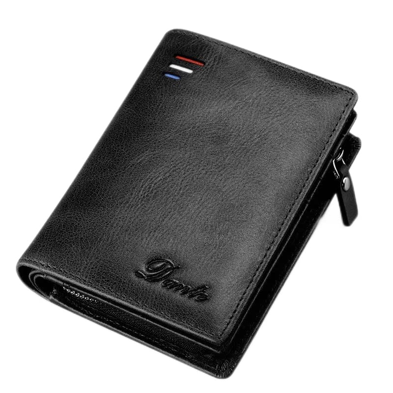 Genuine Leather Wallets for Men - Vintage Brown & Black Leather Credit Card Holder & Business Card Wallet - Perfect for Everyday Carry, Travel & Business Gifts