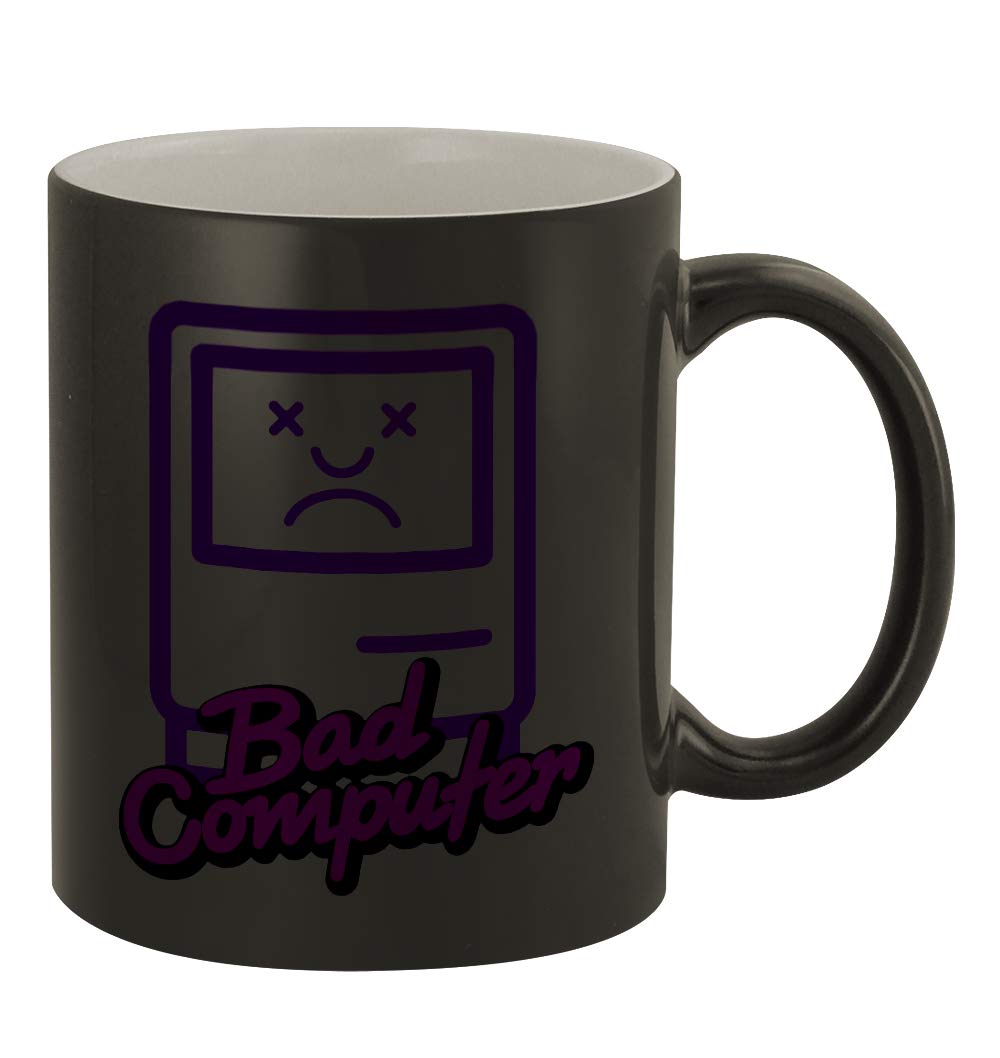 Funny Humor Ceramic 11oz Color Changing Coffee Mug - Middle of the Road Bad Computer Design #365 - Perfect for Office Gifts, Coffee Lovers & Tech Humor Fans