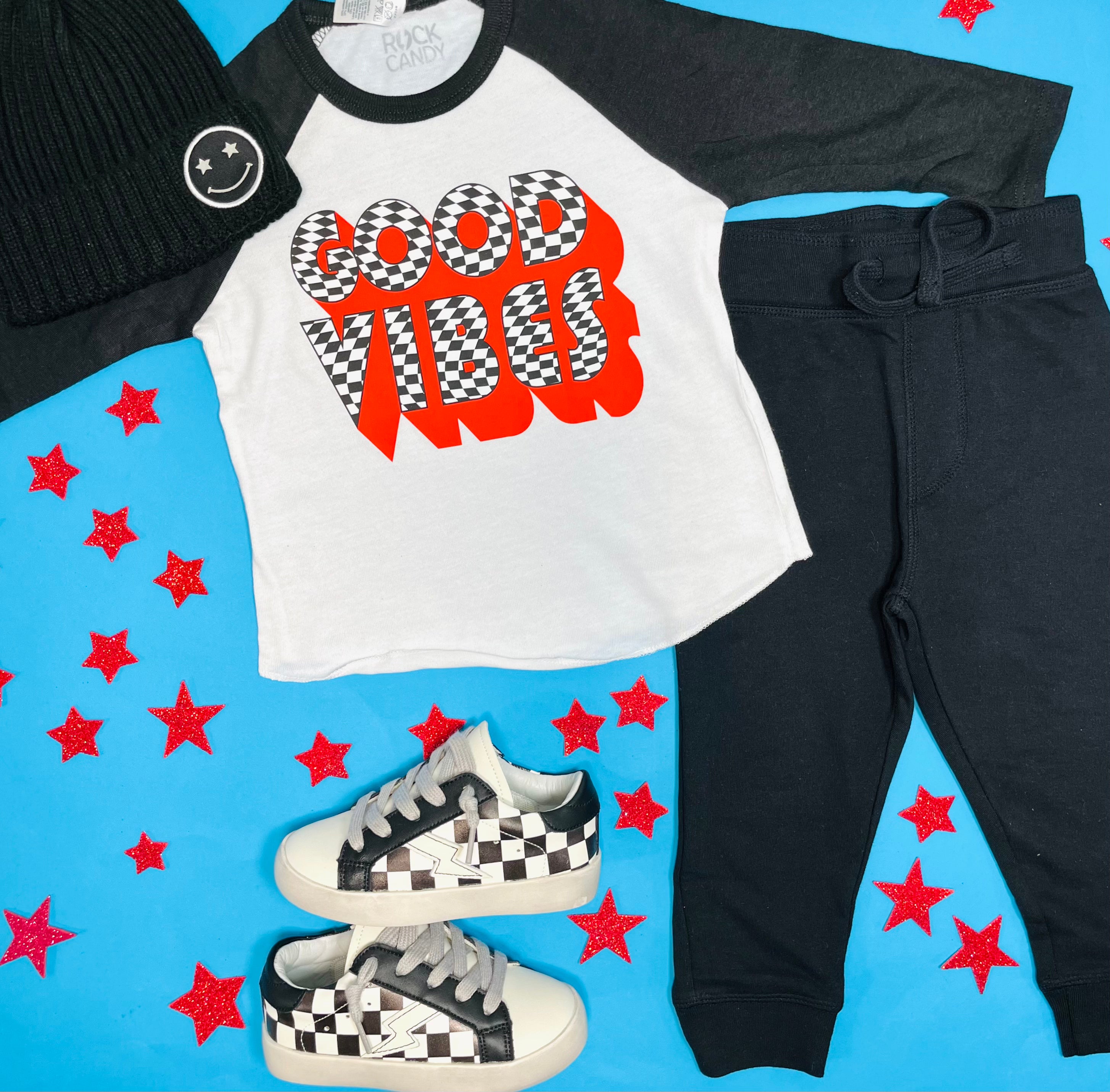 Good Vibes Raglan T-Shirt for Women & Men - Comfortable & Stylish Casual Wear for Everyday Outfits, Gym, and Street Fashion
