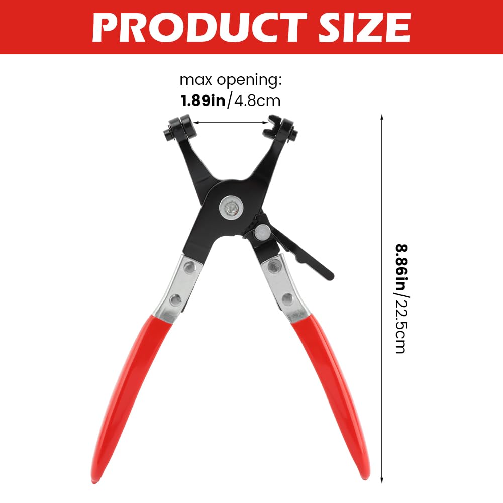 Heavy Duty Hose Clamp Pliers - Professional Swivel Flat Band Clamp Tool for Easy Removal & Installation of Ring/Flat-Band Hose Clamps - Perfect for Automotive Radiator, Coolant, Heater & Water Hose Repairs - Ideal for Mechanics & DIY Car Maintenance