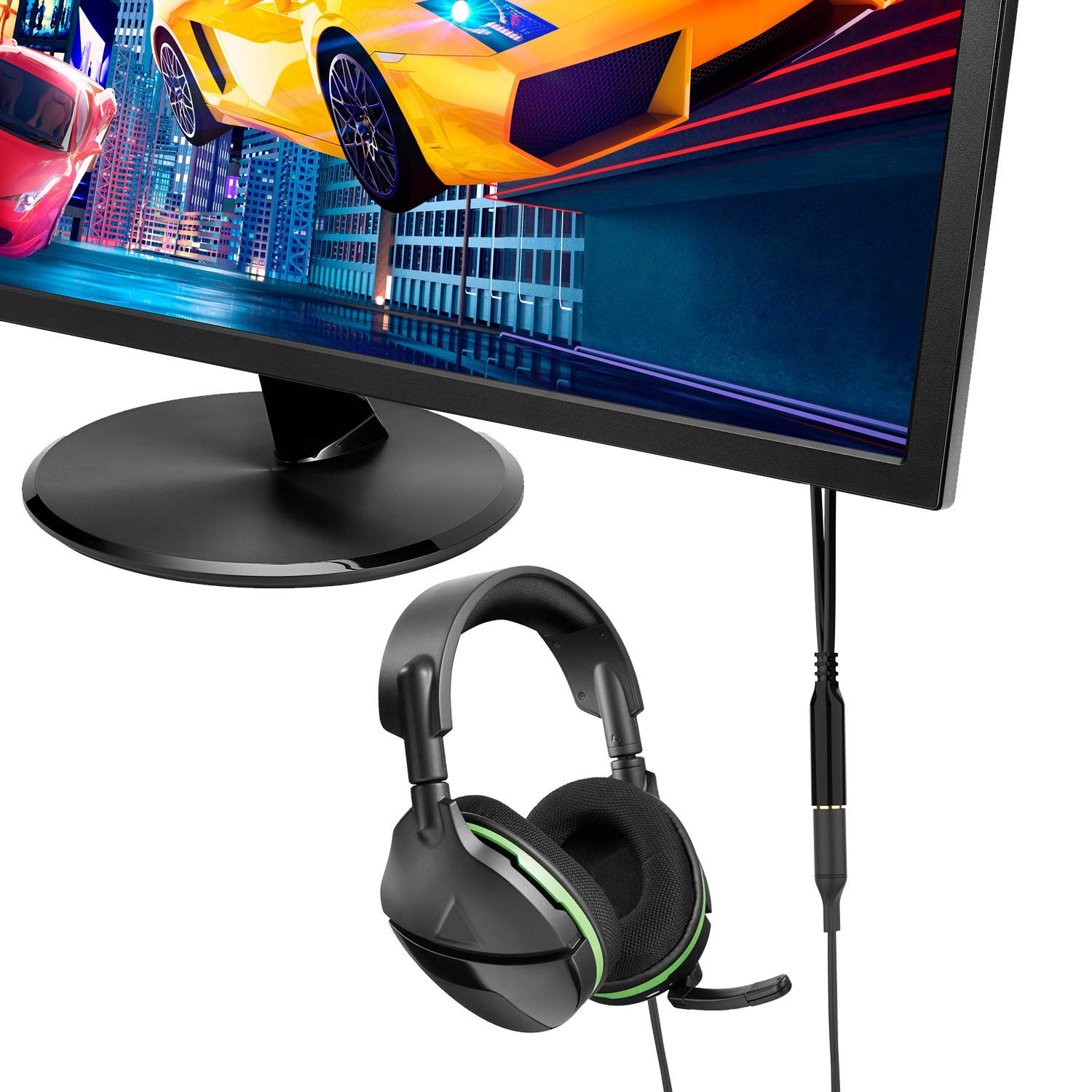 Premium 3.5mm Female to Dual 3.5mm Male Audio Splitter Cable - 2 Pack Black Headphone Adapter for PC, Laptop, Gaming Headsets | Stereo Microphone Jack Extension for Home Office, Streaming & Multi-Device Audio Sharing