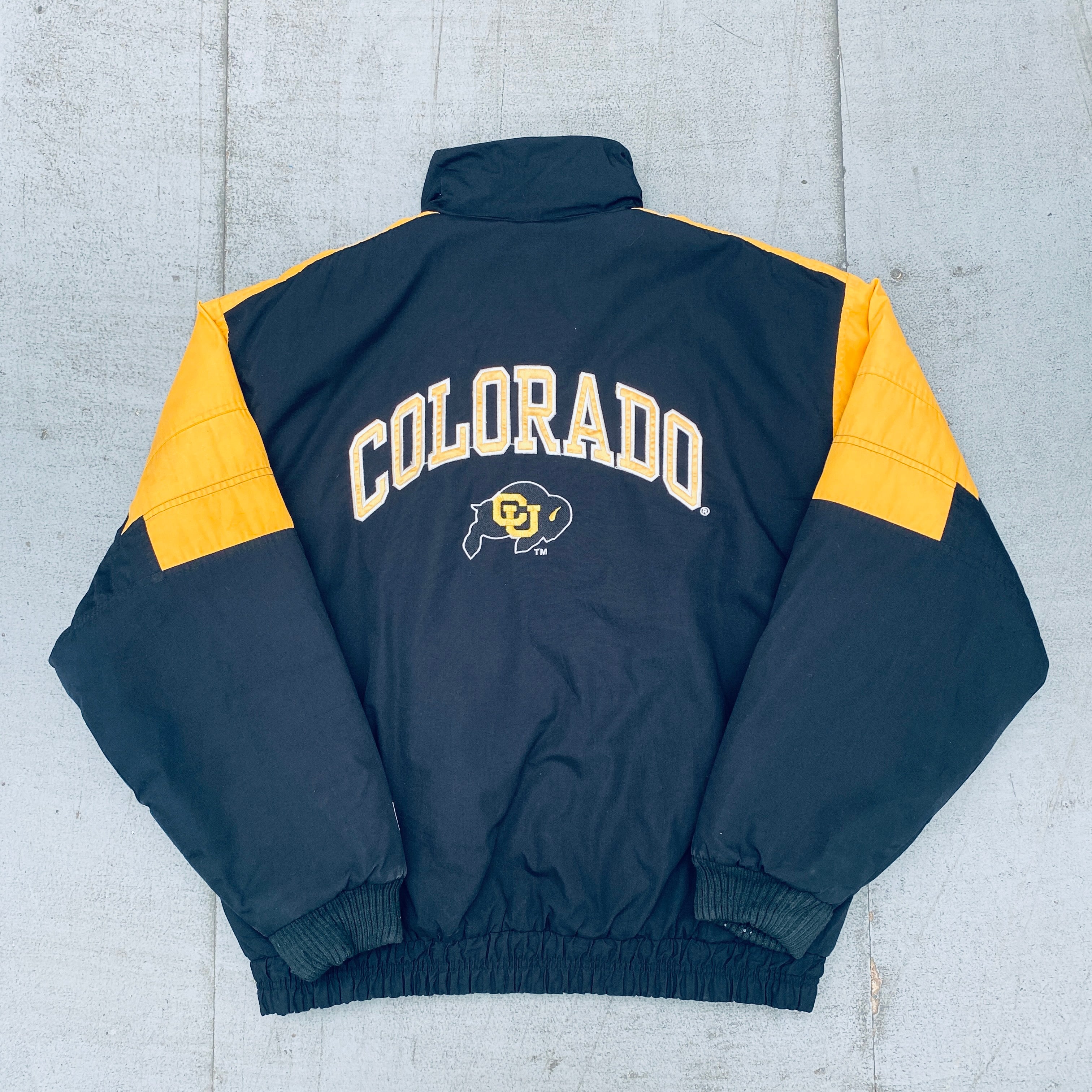 Colorado Buffaloes 1990s Retro Logo 7 Reverse Spellout Full-Zip Jacket - XL Size Vintage College Hoodie for Men & Women - Perfect for Game Day, Tailgating & Casual Wear