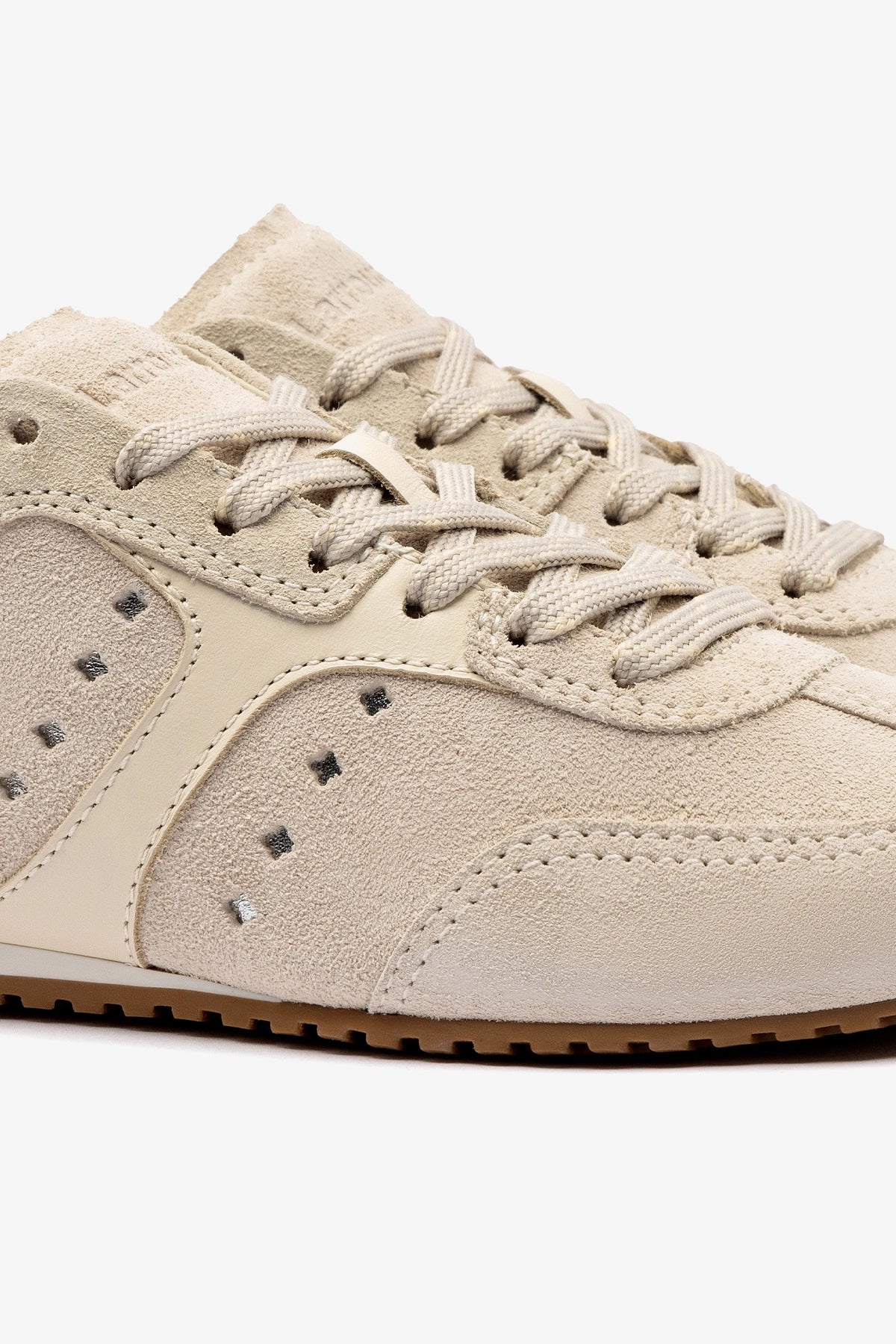 Stella Sneaker - Women's Mushroom Grey Suede & Ivory Leather Casual Shoes for Walking, Running & Everyday Wear
