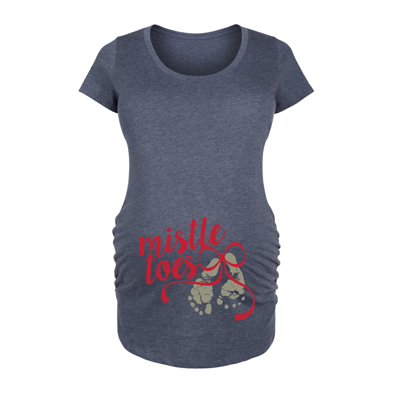 Bloom Maternity Christmas Trendy Scoop Neck Maternity T-Shirt - Soft & Stretchy Pregnancy Shirt for Expecting Moms - Perfect for Holiday Photos, Baby Showers & Casual Wear