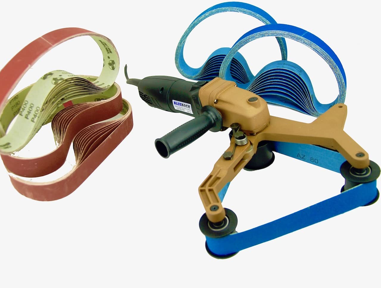 BLUEROCK Tools 40A & 50 Belts Pipe Polisher Belt Sander Kit - Compatible with Metabo - Perfect for Metal Polishing, Wood Sanding & DIY Projects