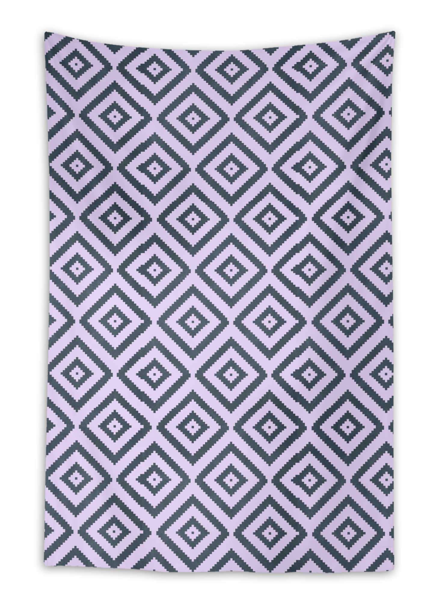 Purple Geometric Wall Tapestry - 58x92 Inches Modern Square Home Decor for Kids Room & Nursery | Boho Chic Bedroom Wall Hanging, Dorm Room Art