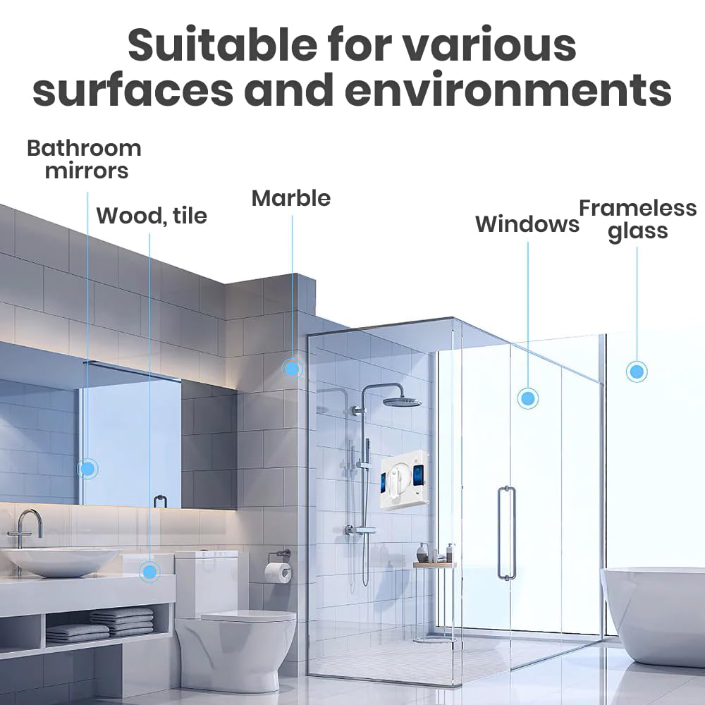 Smart Window Cleaning Robot with Dual Water Spray & Strong Suction - Auto Glass Cleaner for Home & Office - Perfect for High-Rise Windows & Hard-to-Reach Glass Surfaces