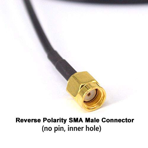 Boobrie RP-SMA Coaxial Cable 6.5ft/2M RG174 Low Loss Antenna Extension Cable - RP SMA Male to Female Connector for WiFi, 4G LTE, Router, Drone & Ham Radio - Perfect for Home Network Setup & Wireless Signal Boosting