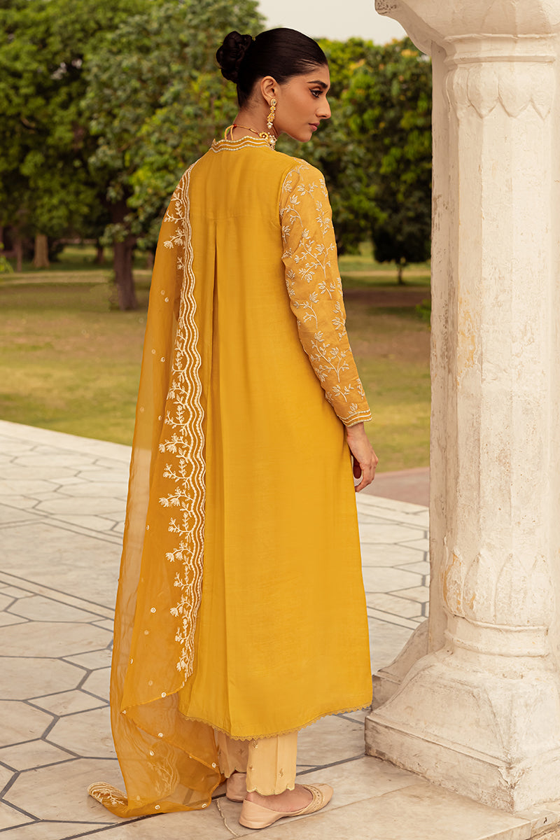 Elegant MAJESTIC GOLD 2-Piece Set (Embroidered Shirt & Dupatta) for Women - Perfect for Weddings, Parties & Special Occasions