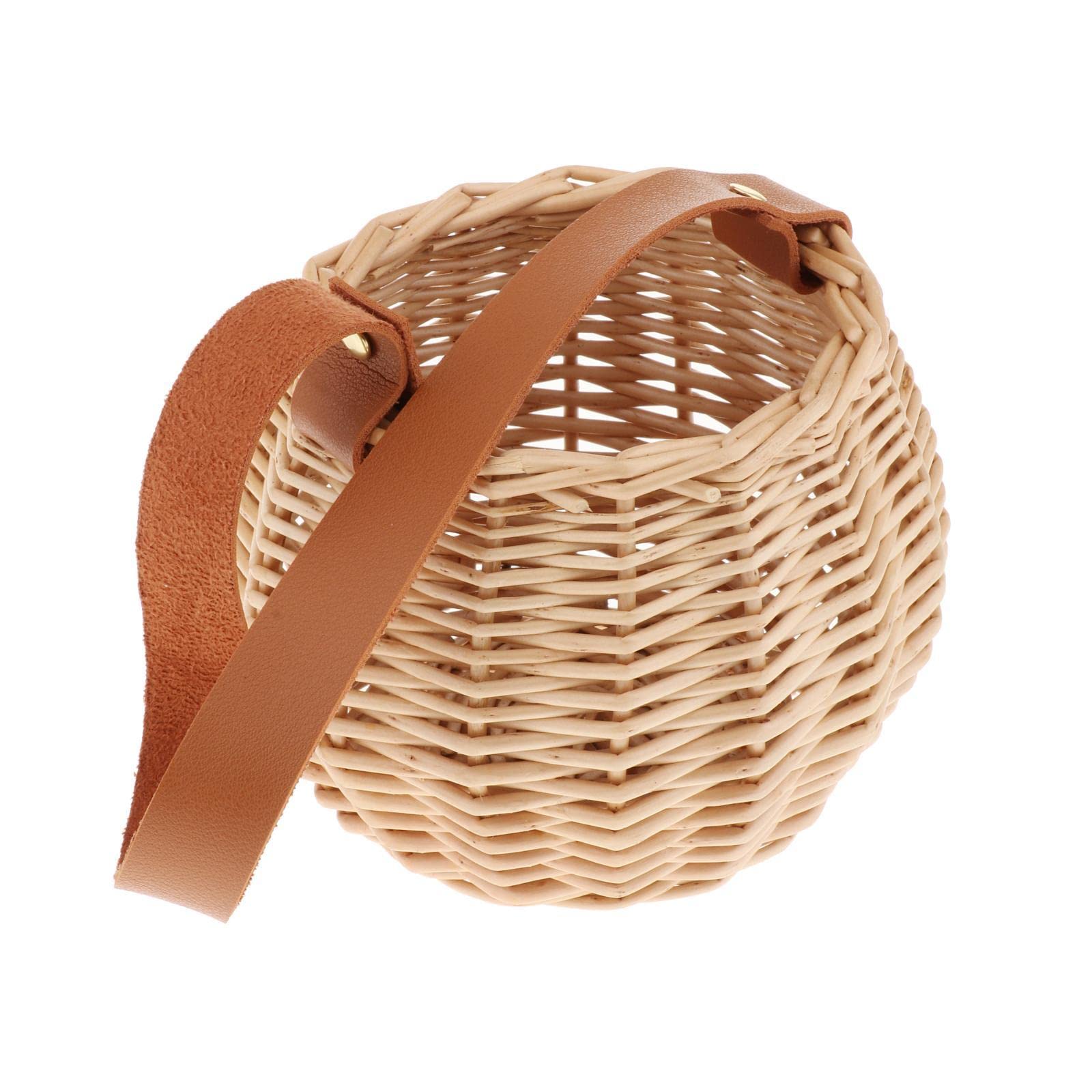 Farmhouse Woven Wicker Storage Basket - Decorative Flower Vase & Plant Pot Container for Home, Office, and Garden Decor