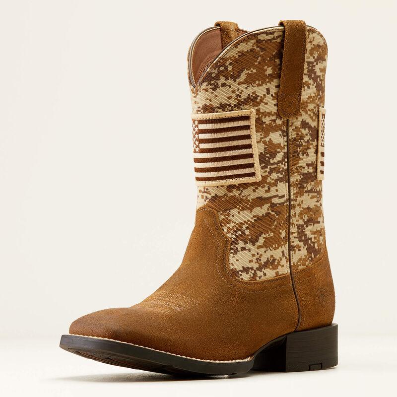 Patriotic Western Boots for Men & Women - Sporty Cowboy Boots in Antique Mocha - Perfect for Rodeo, Country Dancing & Western Fashion