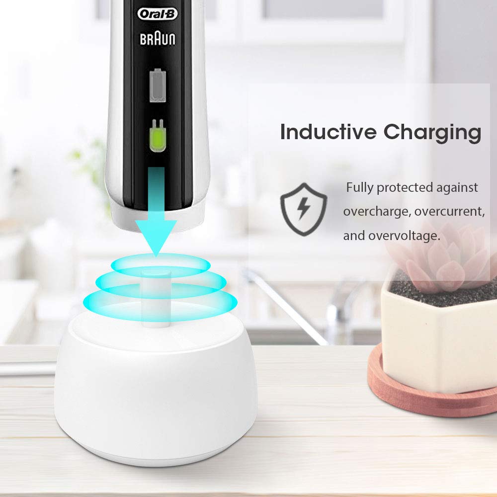 Oral-B Electric Toothbrush Charger with USB Cable - Fast Charging Replacement for Oral-B Series (Braun, Pro 1000, 2000, 3000) - Perfect for Travel, Home & Office Use
