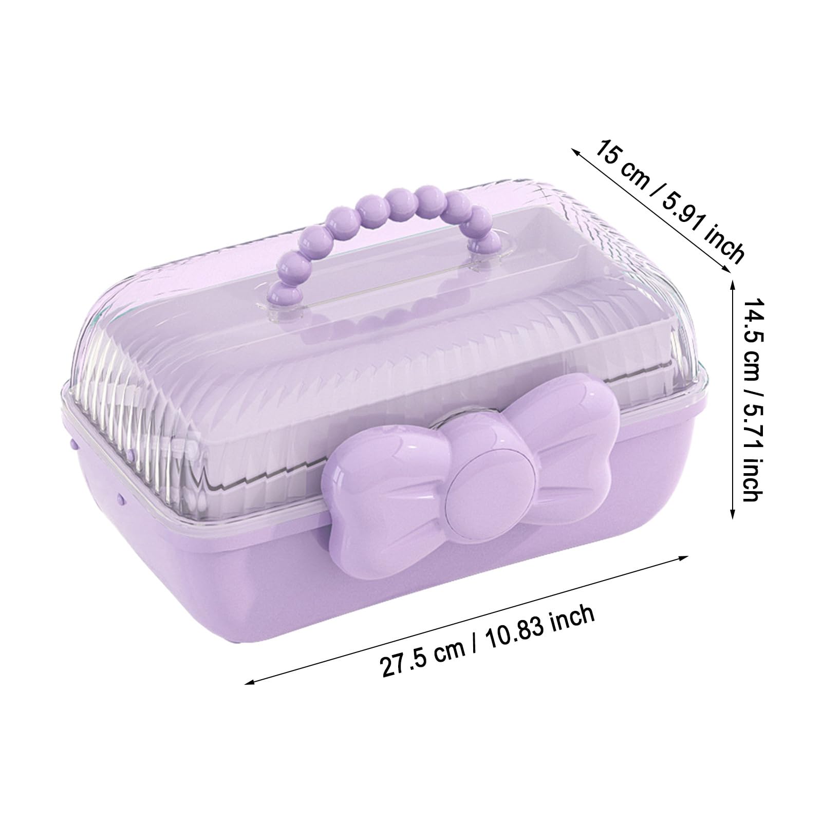 Stylish Plastic Hair Accessories Storage Box - Organizer for Hair Bows, Clips, Headbands & Jewelry | Perfect Gift for Baby Girls | Great for Nursery, Travel & Home Organization