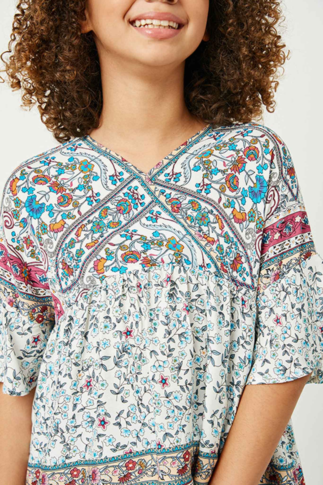 Stylish Printed Bell Sleeve Tunic Top for Women | Flowy Boho Chic Blouse | Perfect for Casual Outings, Date Nights & Summer Festivals
