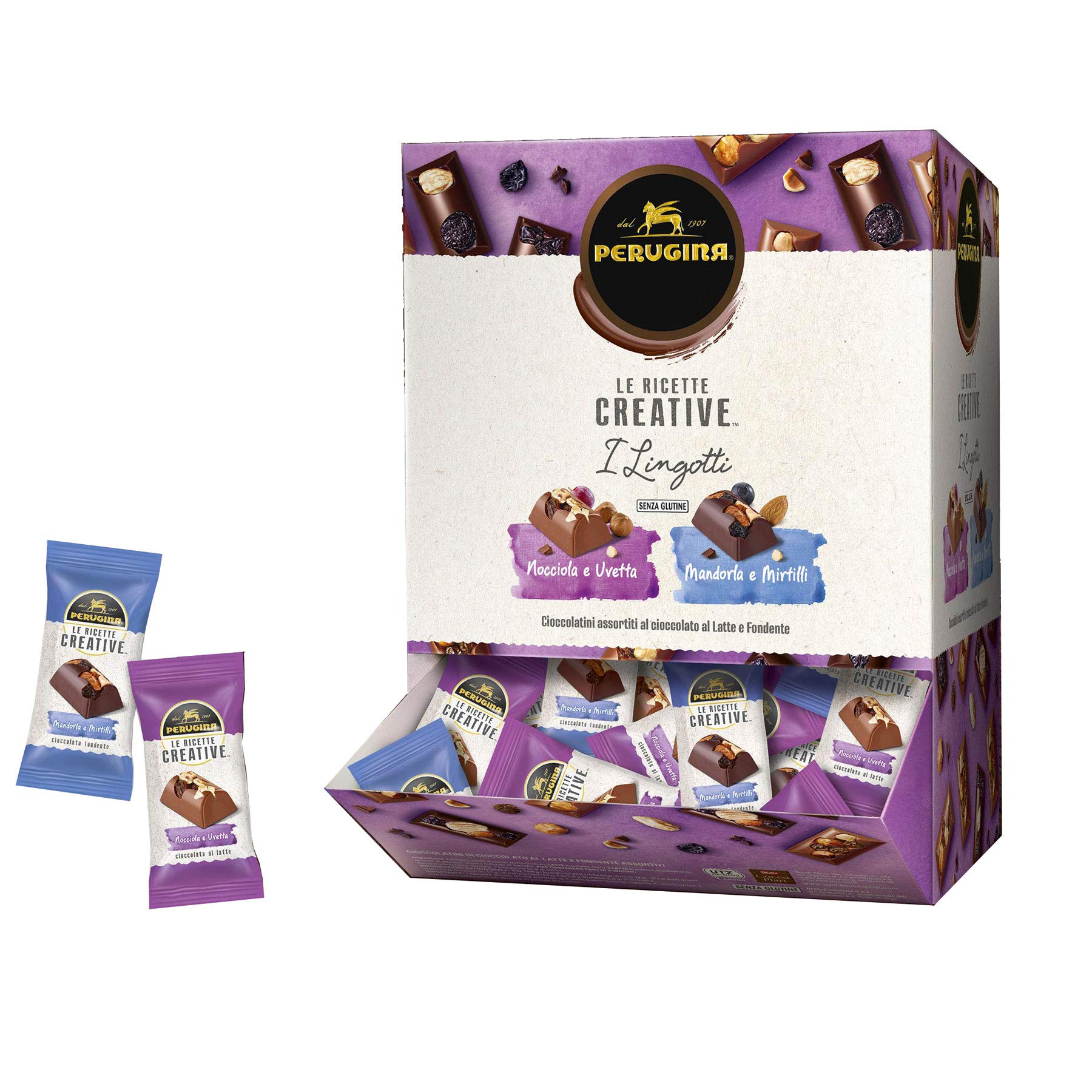 Premium Chocolate Snack Display - Milk & Dark Chocolate with Hazelnuts, Raisins, Almonds & Blueberries - Perfect for Gifts, Parties & Office Treats