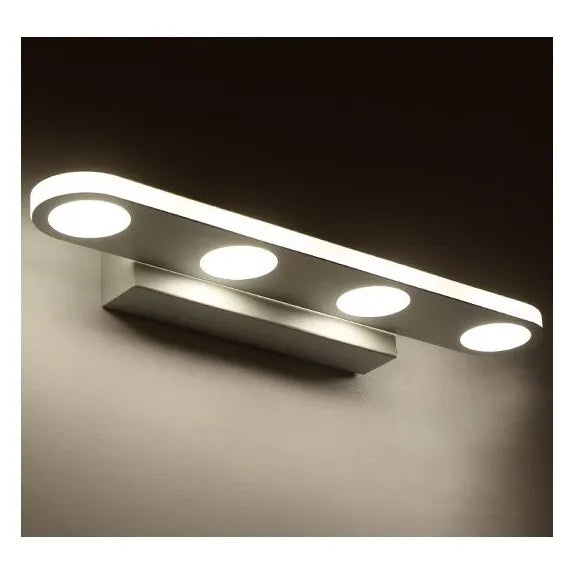 Modern White LED Flush Mount Bathroom Mirror Light - Perfect for Vanity, Makeup, and Shaving Lighting