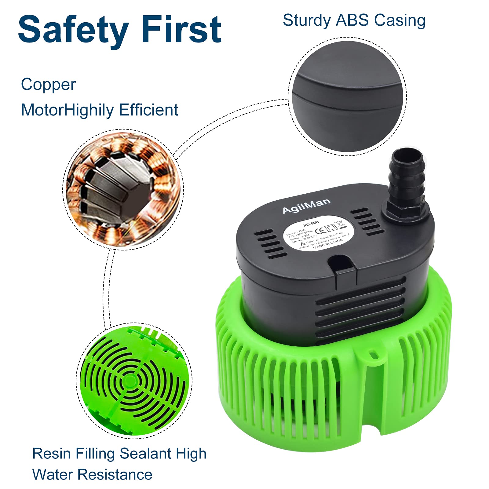 **Best Above Ground Pool Cover Pump - 850 GPH Submersible Water Sump Pump for Swimming Pools with Drainage Hose & 25ft Power Cord - Ideal for Winter Pool Cover Drainage & Rainwater Removal**