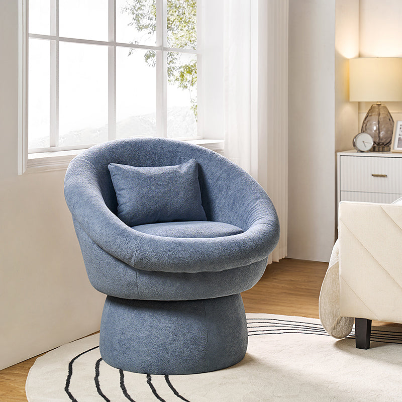 Modern Lamb Wool Swivel Barrel Chair - Cozy Accent Seat for Living Room, Office or Reading Nook - Soft Rotating Lounge Chair with Ergonomic Support