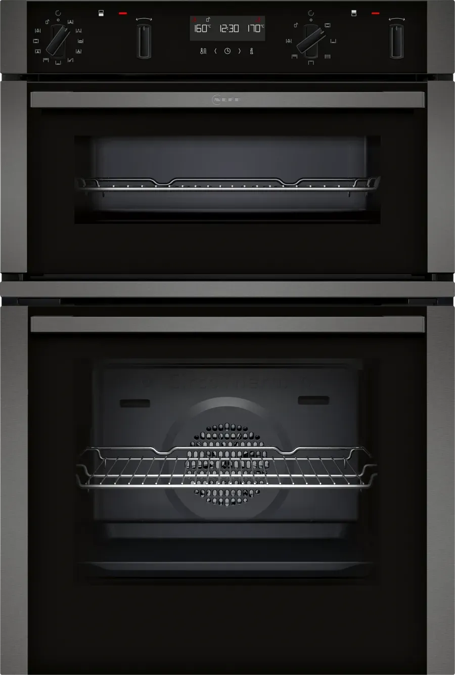 Neff N50 Built-In Pyrolytic Double Oven - Self-Cleaning, 71L Capacity, 14 Cooking Functions - Perfect for Large Families & Holiday Cooking (Model: U2ACH7AG7A)
