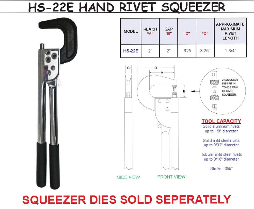 Heavy Duty C Style Steel Rivet Squeezer Tool for Metalworking, DIY Projects & Automotive Repairs - Perfect for Riveting, Sheet Metal & Leather Crafting