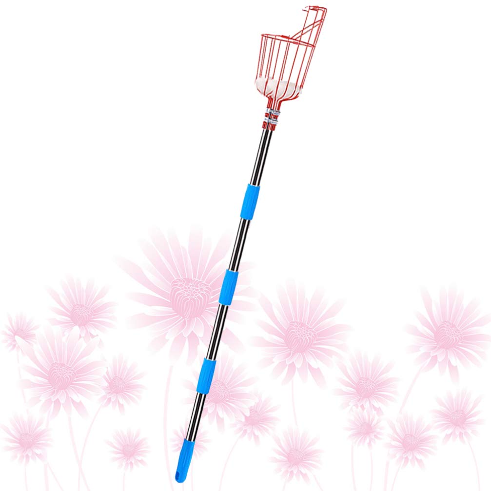Hemoton 1 Set Fruit Picking Tool - Long Handle Fruit Harvester with Basket for Apple, Pear, Peach Picking - Perfect for Orchard, Garden, and Backyard Harvesting